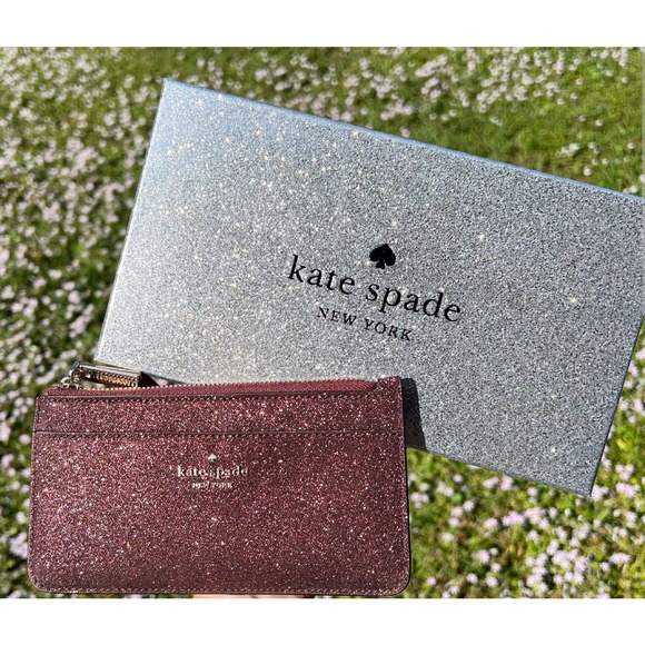 KATE SPADE BOXED LARGE SLIM CARDHOLDER IN DEEP NOVA GLITTER - Picture 7 of 7